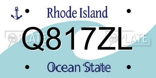 Q817ZL Rhode Island License Plate