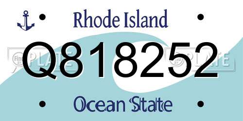 Q818252 Rhode Island License Plate