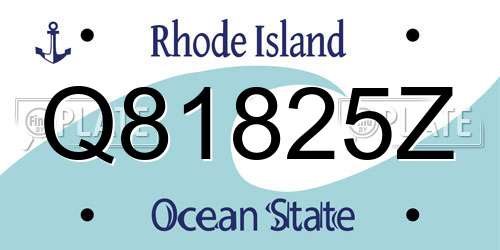 Q81825Z Rhode Island License Plate
