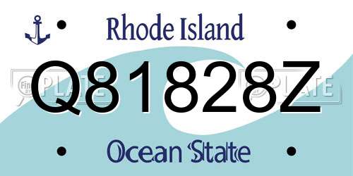 Q81828Z Rhode Island License Plate