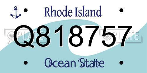 Q818757 Rhode Island License Plate