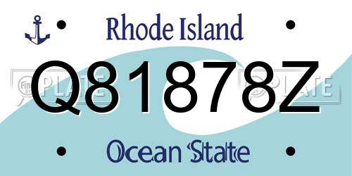 Q81878Z Rhode Island License Plate
