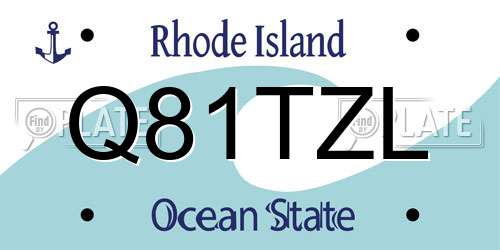 Q81TZL Rhode Island License Plate