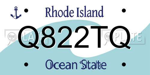 Q822TQ Rhode Island License Plate
