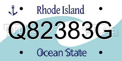 Q82383G Rhode Island License Plate