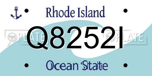 Q8252I Rhode Island License Plate
