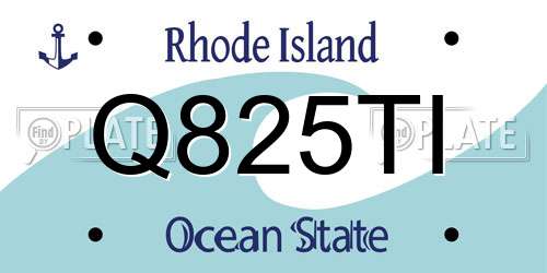 Q825TI Rhode Island License Plate
