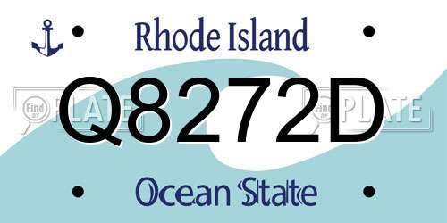 Q8272D Rhode Island License Plate