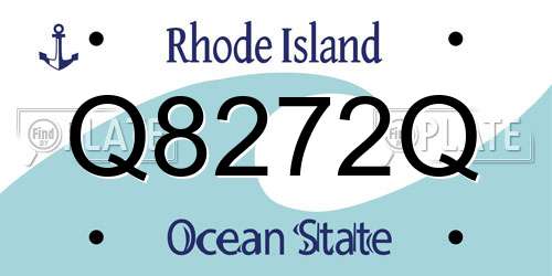 Q8272Q Rhode Island License Plate