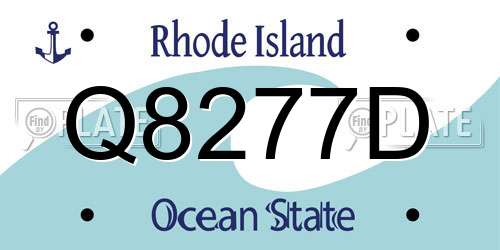 Q8277D Rhode Island License Plate