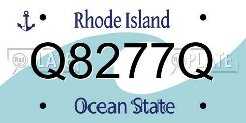 Q8277Q Rhode Island License Plate