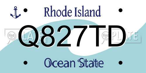 Q827TD Rhode Island License Plate