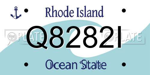 Q8282I Rhode Island License Plate