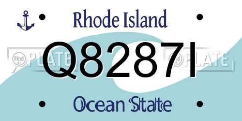 Q8287I Rhode Island License Plate