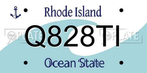 Q828TI Rhode Island License Plate