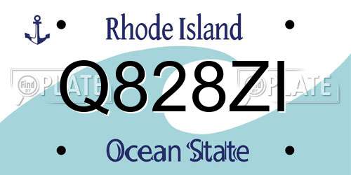 Q828ZI Rhode Island License Plate