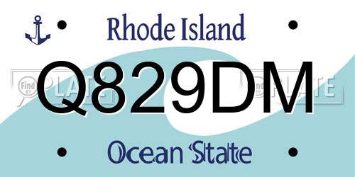 Q829DM Rhode Island License Plate