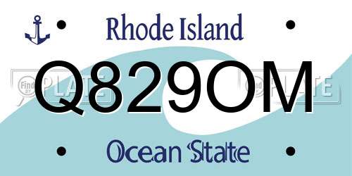 Q829OM Rhode Island License Plate