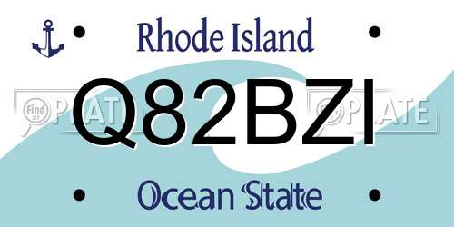 Q82BZI Rhode Island License Plate