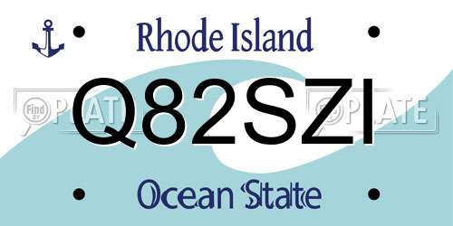 Q82SZI Rhode Island License Plate
