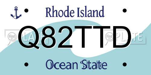 Q82TTD Rhode Island License Plate