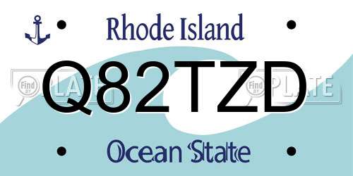 Q82TZD Rhode Island License Plate