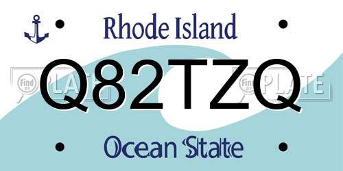 Q82TZQ Rhode Island License Plate