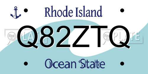 Q82ZTQ Rhode Island License Plate