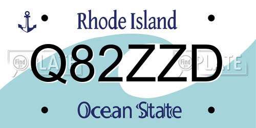 Q82ZZD Rhode Island License Plate