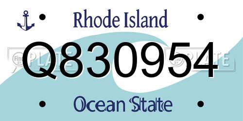 Q830954 Rhode Island License Plate