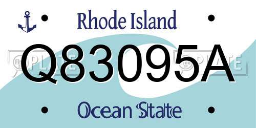 Q83095A Rhode Island License Plate