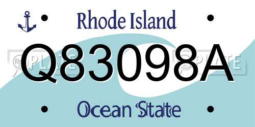 Q83098A Rhode Island License Plate
