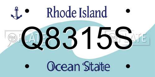 Q8315S Rhode Island License Plate