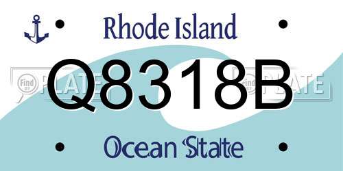 Q8318B Rhode Island License Plate