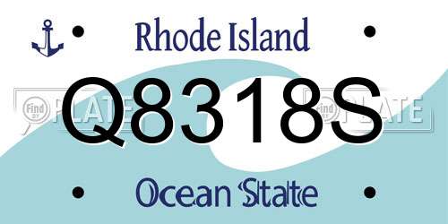 Q8318S Rhode Island License Plate