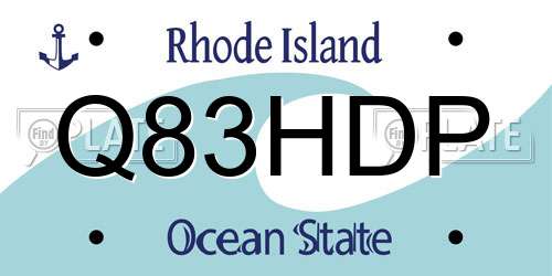 Q83HDP Rhode Island License Plate