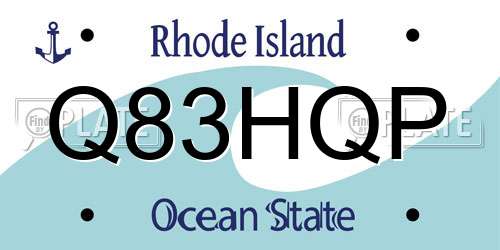 Q83HQP Rhode Island License Plate
