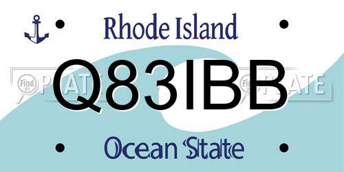 Q83IBB Rhode Island License Plate
