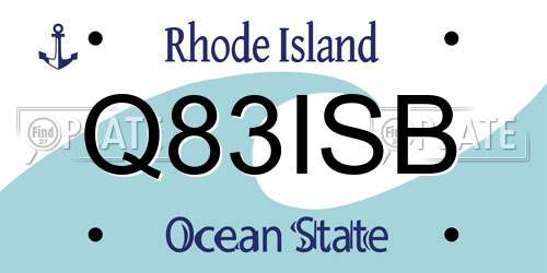 Q83ISB Rhode Island License Plate