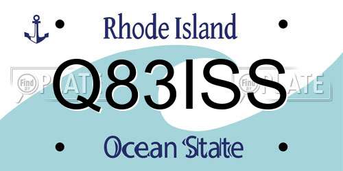 Q83ISS Rhode Island License Plate