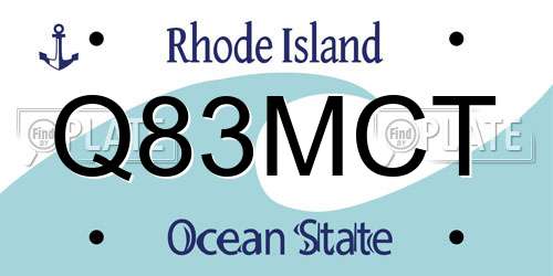 Q83MCT Rhode Island License Plate