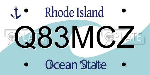 Q83MCZ Rhode Island License Plate