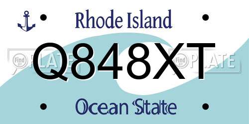 Q848XT Rhode Island License Plate
