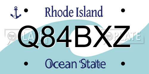 Q84BXZ Rhode Island License Plate