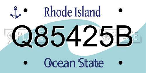 Q85425B Rhode Island License Plate