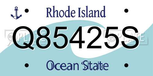 Q85425S Rhode Island License Plate