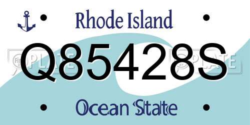 Q85428S Rhode Island License Plate
