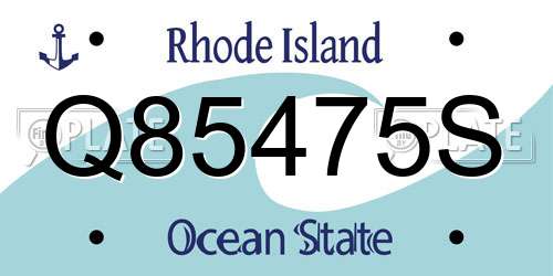 Q85475S Rhode Island License Plate
