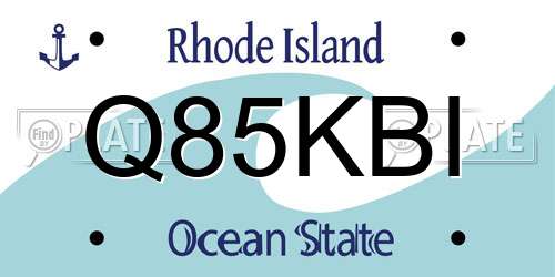 Q85KBI Rhode Island License Plate