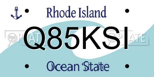 Q85KSI Rhode Island License Plate